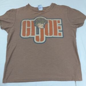 GI Joe Vintage 2007 Action Hero By Hasbro Junk Food Label Brown Tee Shirt Large